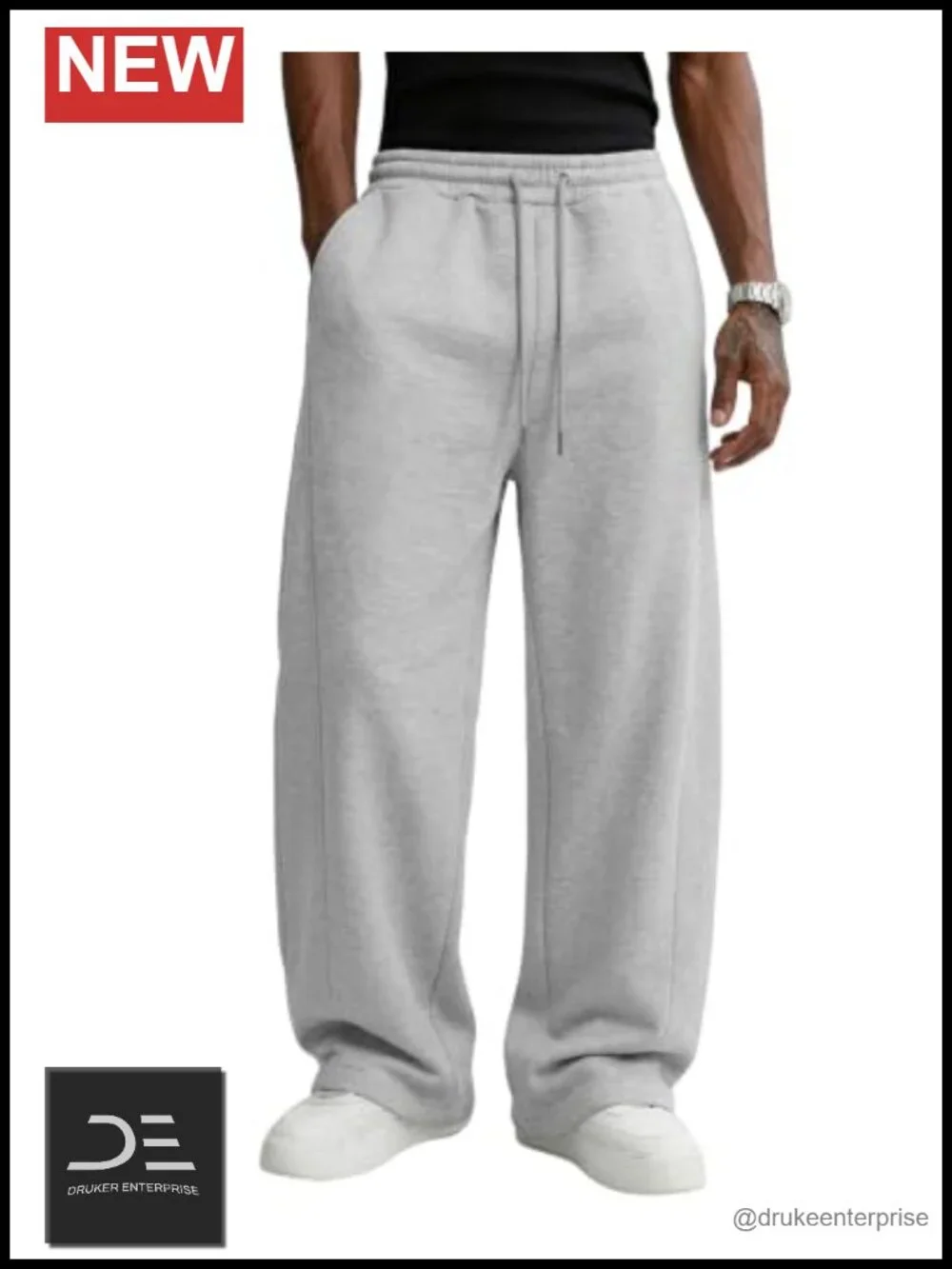 Baggy Wide Leg Sweatpants Cotton Blend Joggers with Pockets